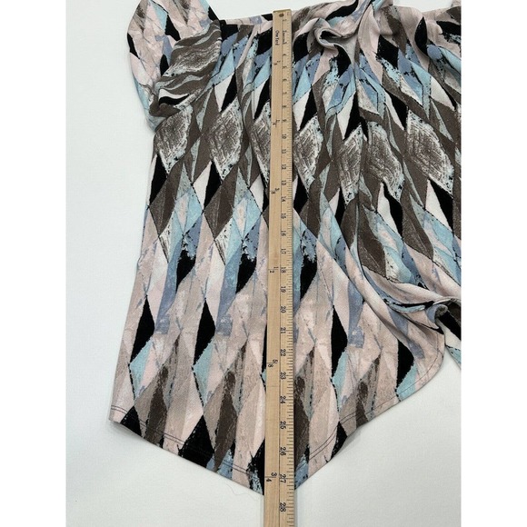 Easywear Chicos Womens Size 2 (L) Pink Multi Color Open Front Cardigan Abstract - Picture 7 of 10